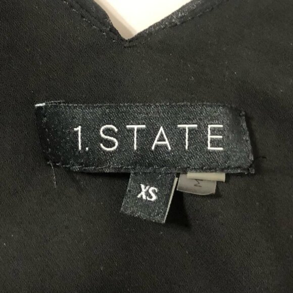 1.STATE (Revolve) RICH BLACK SMOCKED LONG SLEEVE RUFFLE MINI SWIRL DRESS XS - Picture 12 of 13